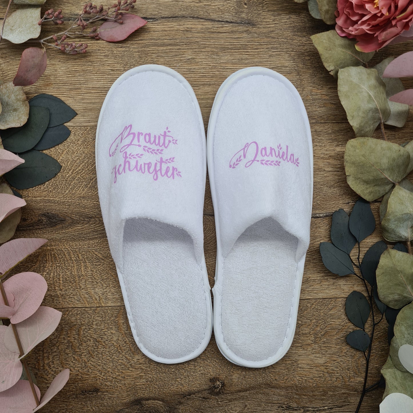 Fluffy Slippers for Wedding Day Photos, Maid of Honour Gift