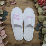 Load image into Gallery viewer, Fluffy Slippers for Wedding Day Photos, Maid of Honor Gift
