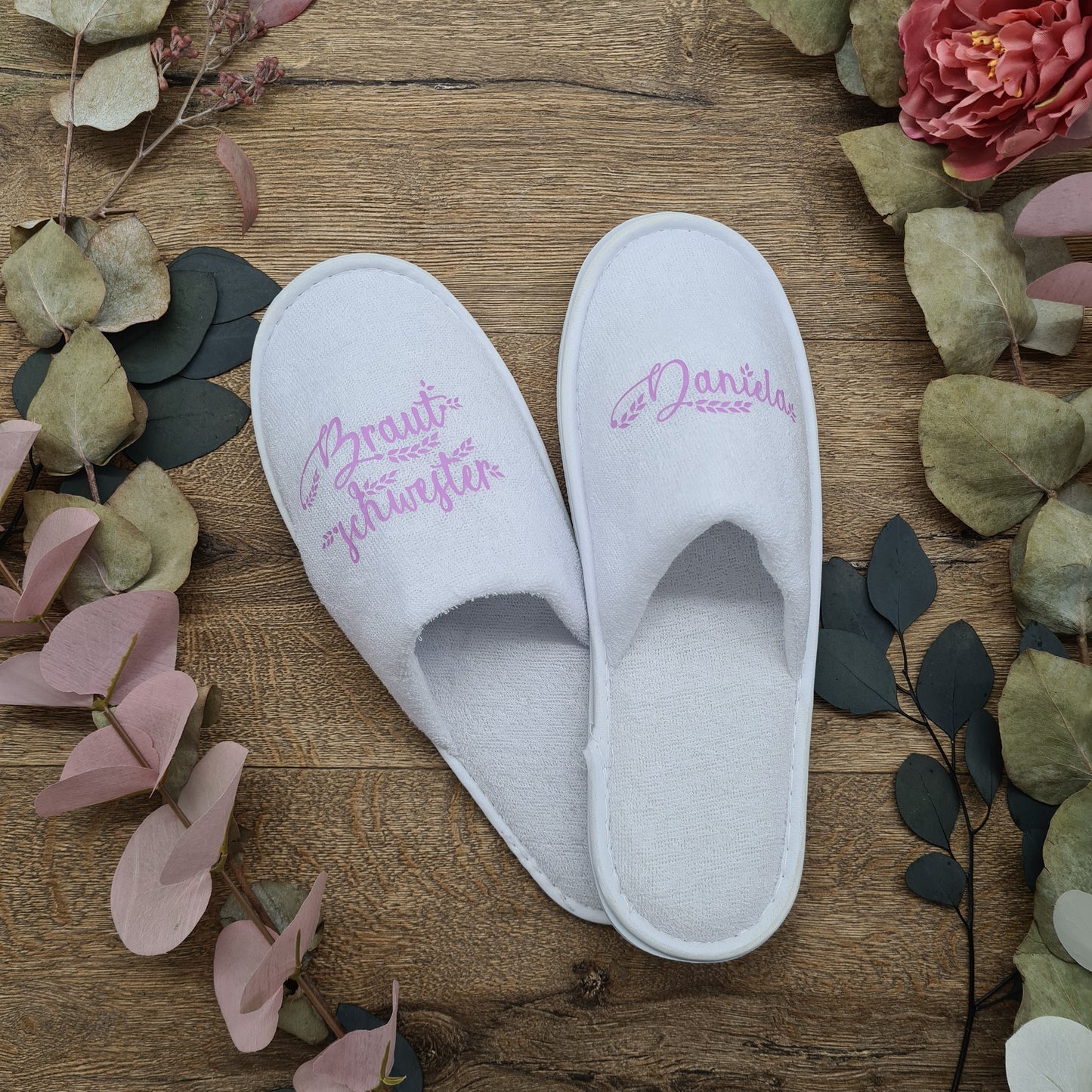 Fluffy Slippers for Wedding Day Photos, Maid of Honour Gift