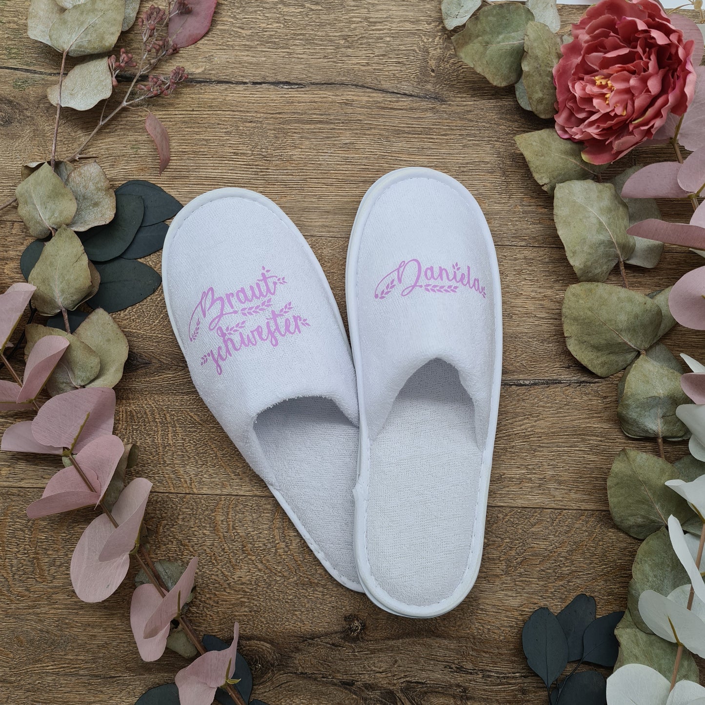 Fluffy Slippers for Wedding Day Photos, Maid of Honour Gift