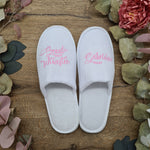 Load image into Gallery viewer, Fluffy Slippers for Wedding Day Photos, Maid of Honor Gift
