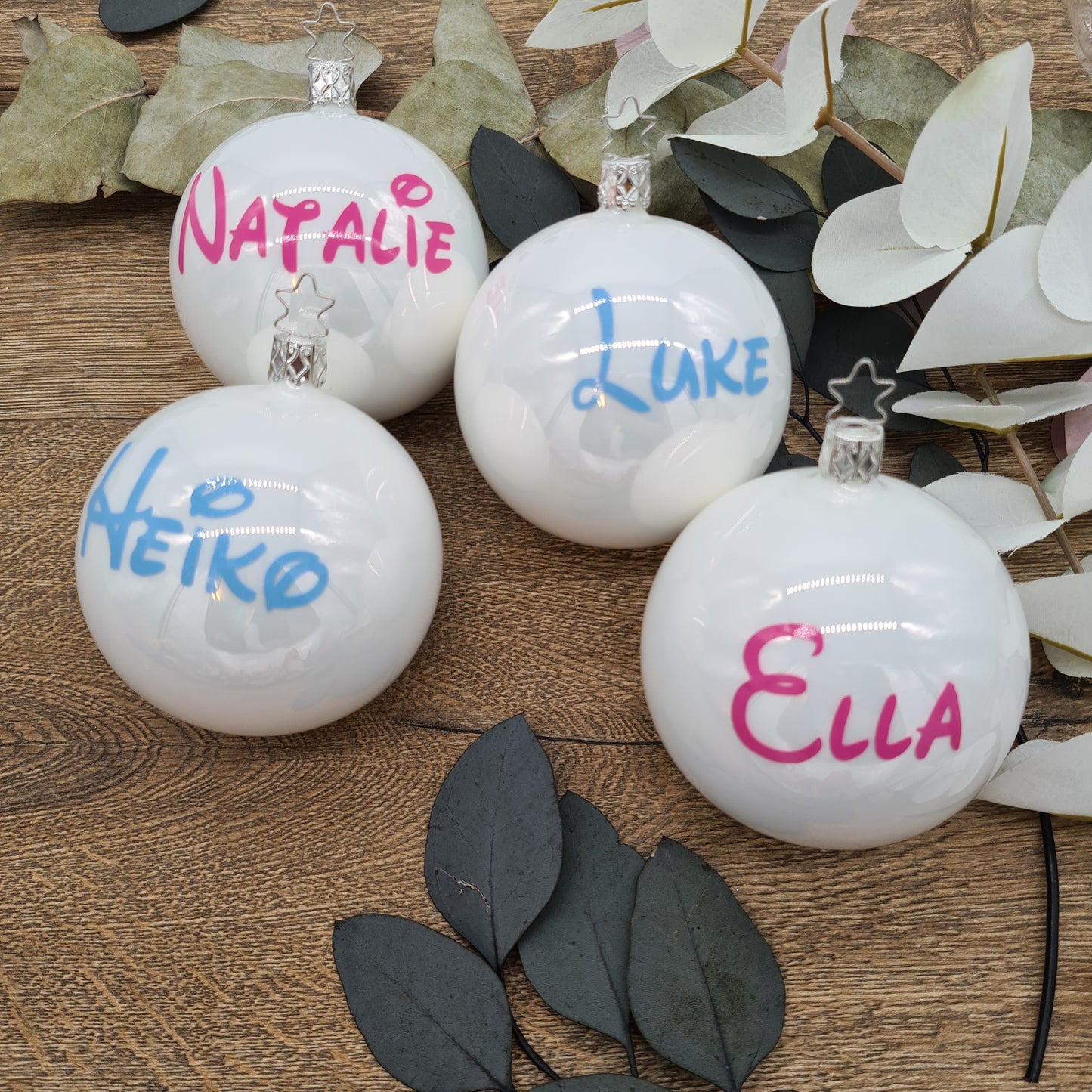 Pink Disney Name on Real Mouth-Blown Glass