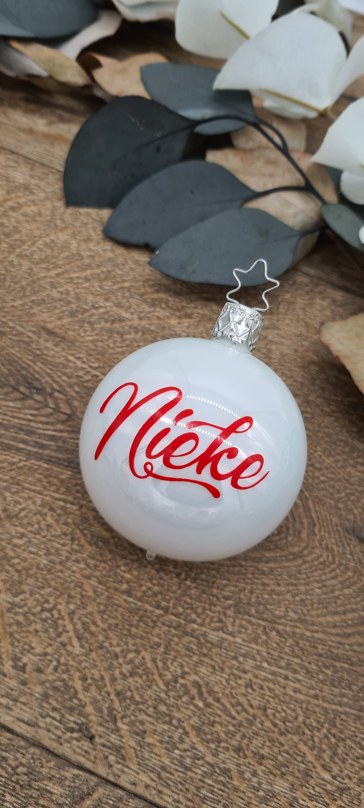 Red Name on Real Mouth-Blown Glass