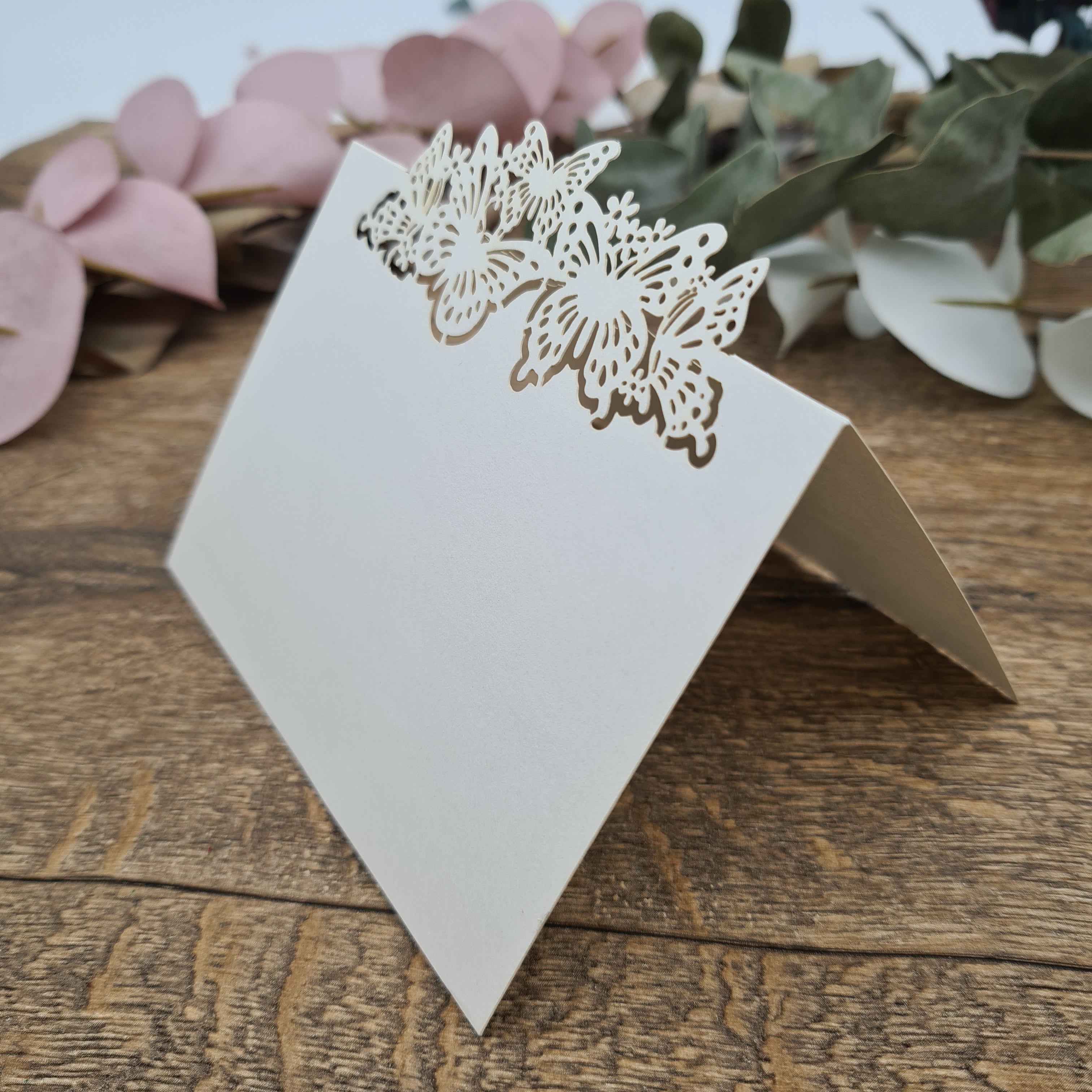 Pack of 10x Elegant 3D Butterfly Card with Fine-Cut Lace Butterfly Detail