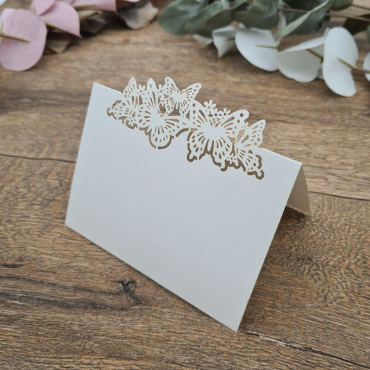 Pack of 10x Elegant 3D Butterfly Card with Fine-Cut Lace Butterfly Detail