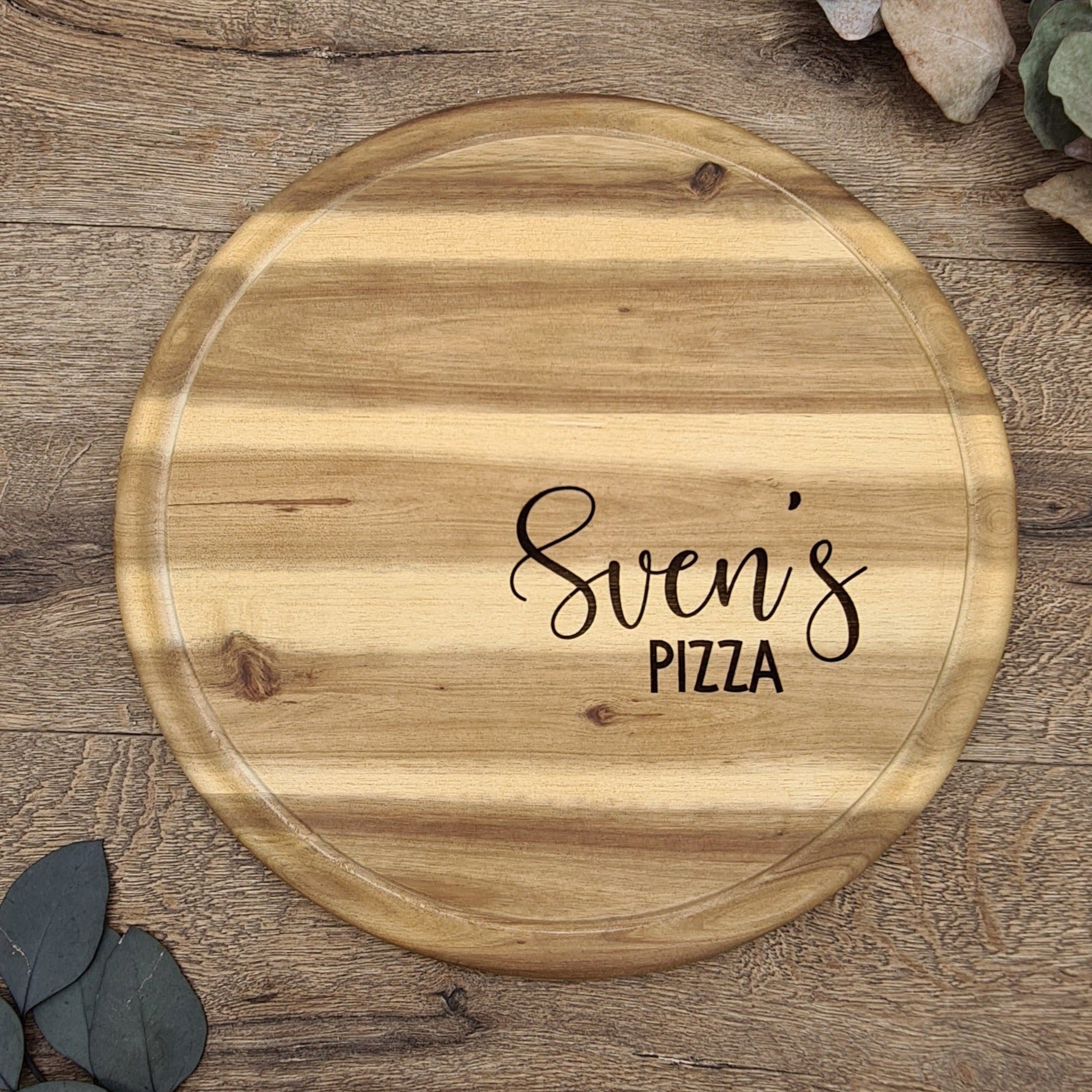 Personalized Pizza Board made from Acacia Wood