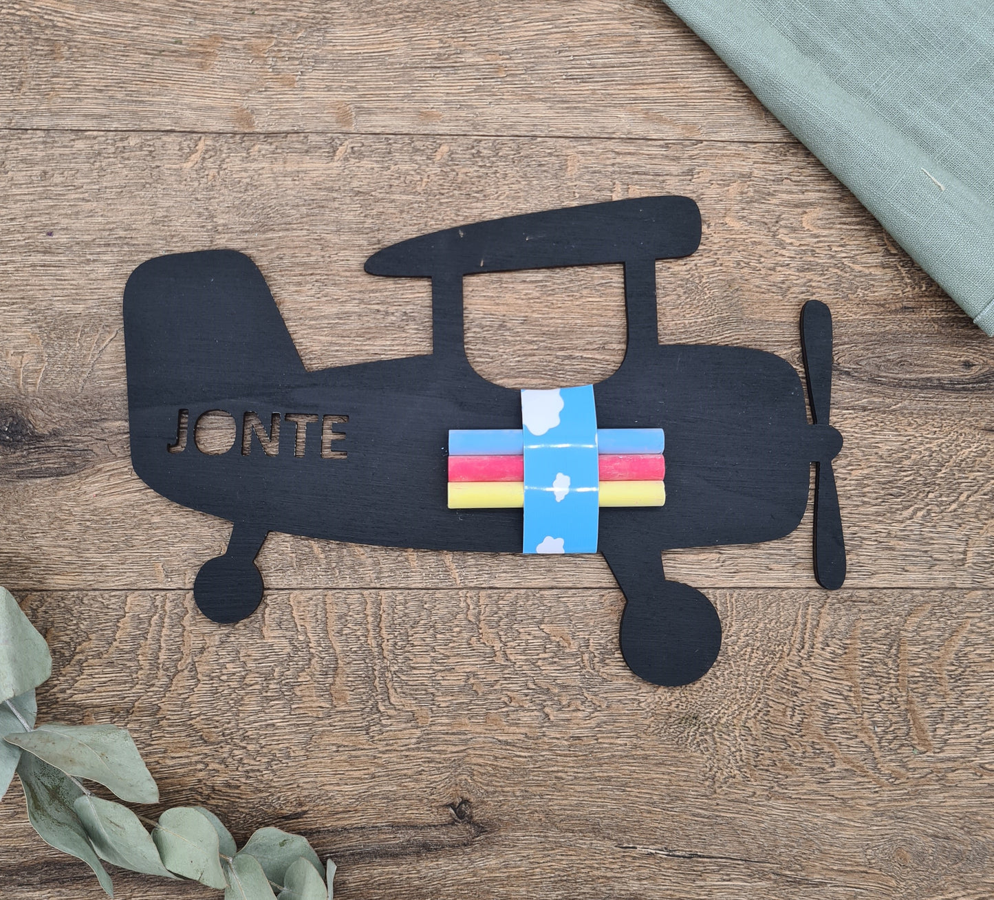 Vintage Flugzeug Wandtafel mit Kreide,  Lernspielzeug, Malen mit Kreide, Montessori, Kindergeburtstag, Gastgeschenk, Mitgebsel