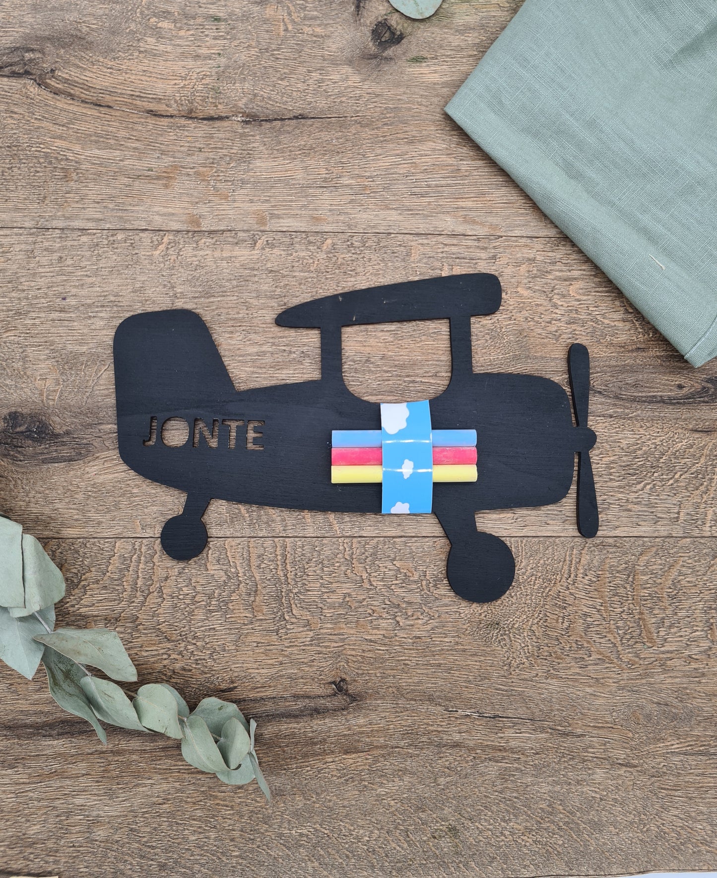 Vintage Flugzeug Wandtafel mit Kreide,  Lernspielzeug, Malen mit Kreide, Montessori, Kindergeburtstag, Gastgeschenk, Mitgebsel
