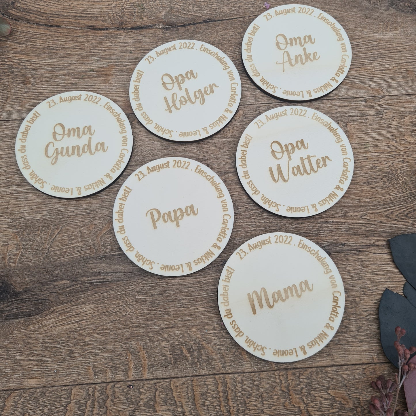 Schulkind Andenken für den ersten Schultag, Einschulung, 1. Klasse - Holzschild, lasergraviert