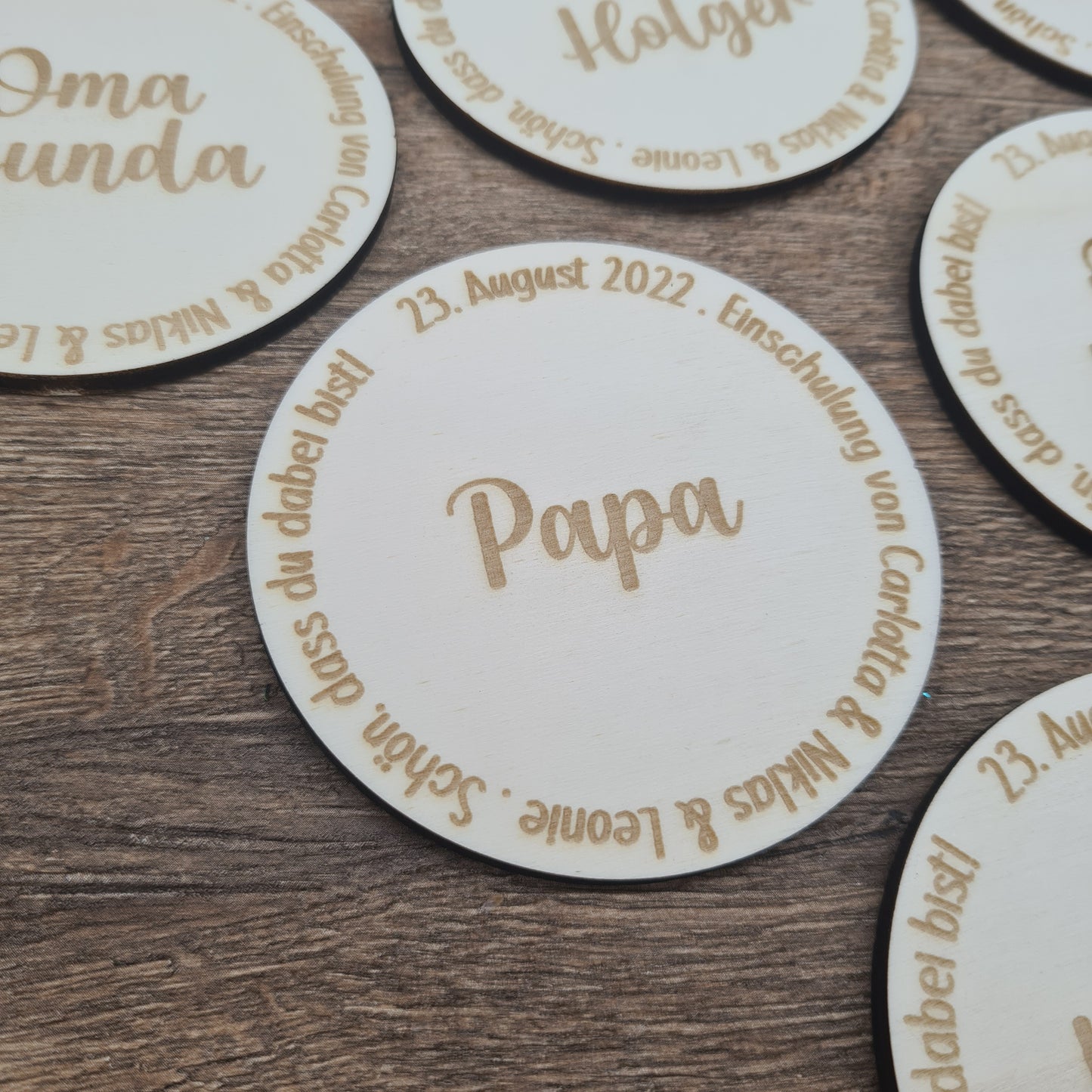 Schulkind Andenken für den ersten Schultag, Einschulung, 1. Klasse - Holzschild, lasergraviert