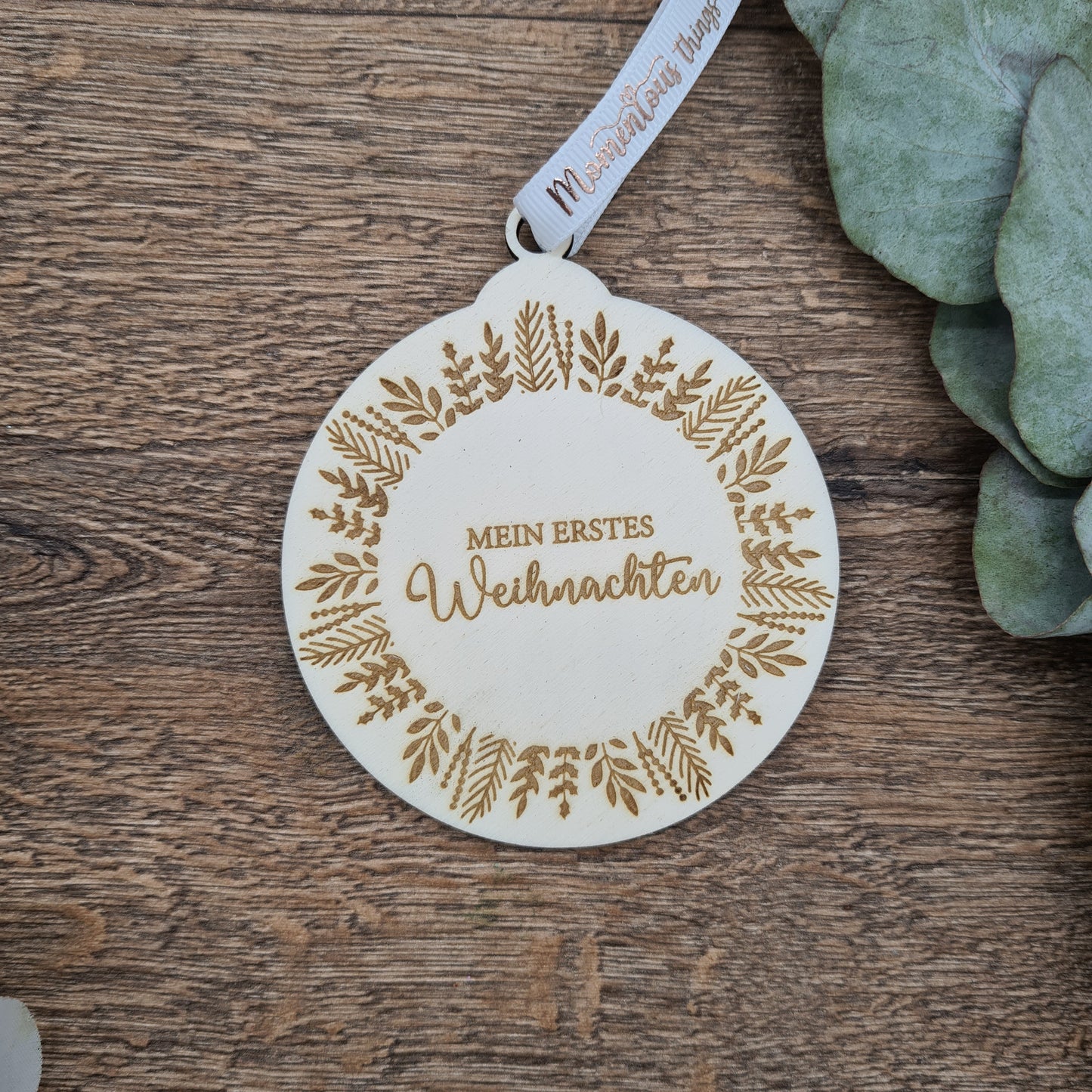 "Mein Erstes Weihnachten" Baby's 1. Weihnachtsfest, Weihnachtsbaumschmuck aus Holz