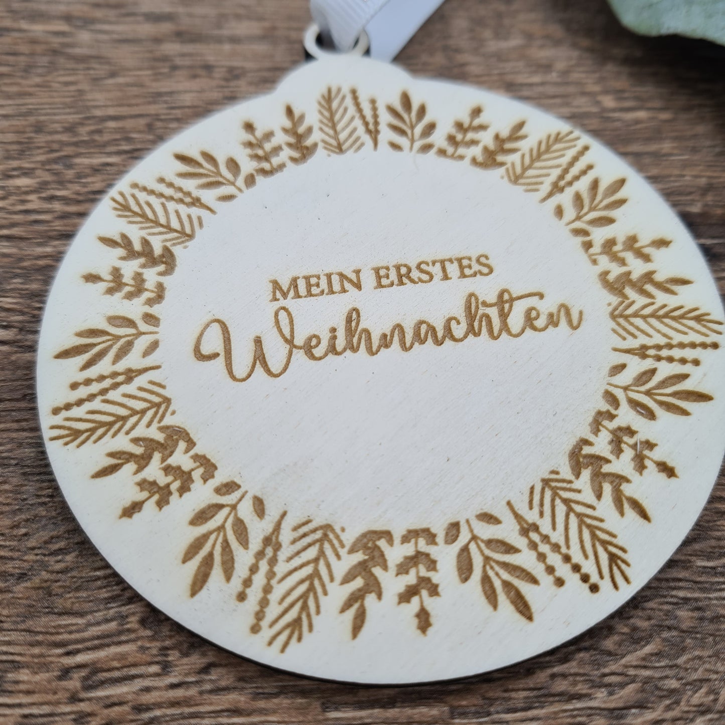 "Mein Erstes Weihnachten" Baby's 1. Weihnachtsfest, Weihnachtsbaumschmuck aus Holz