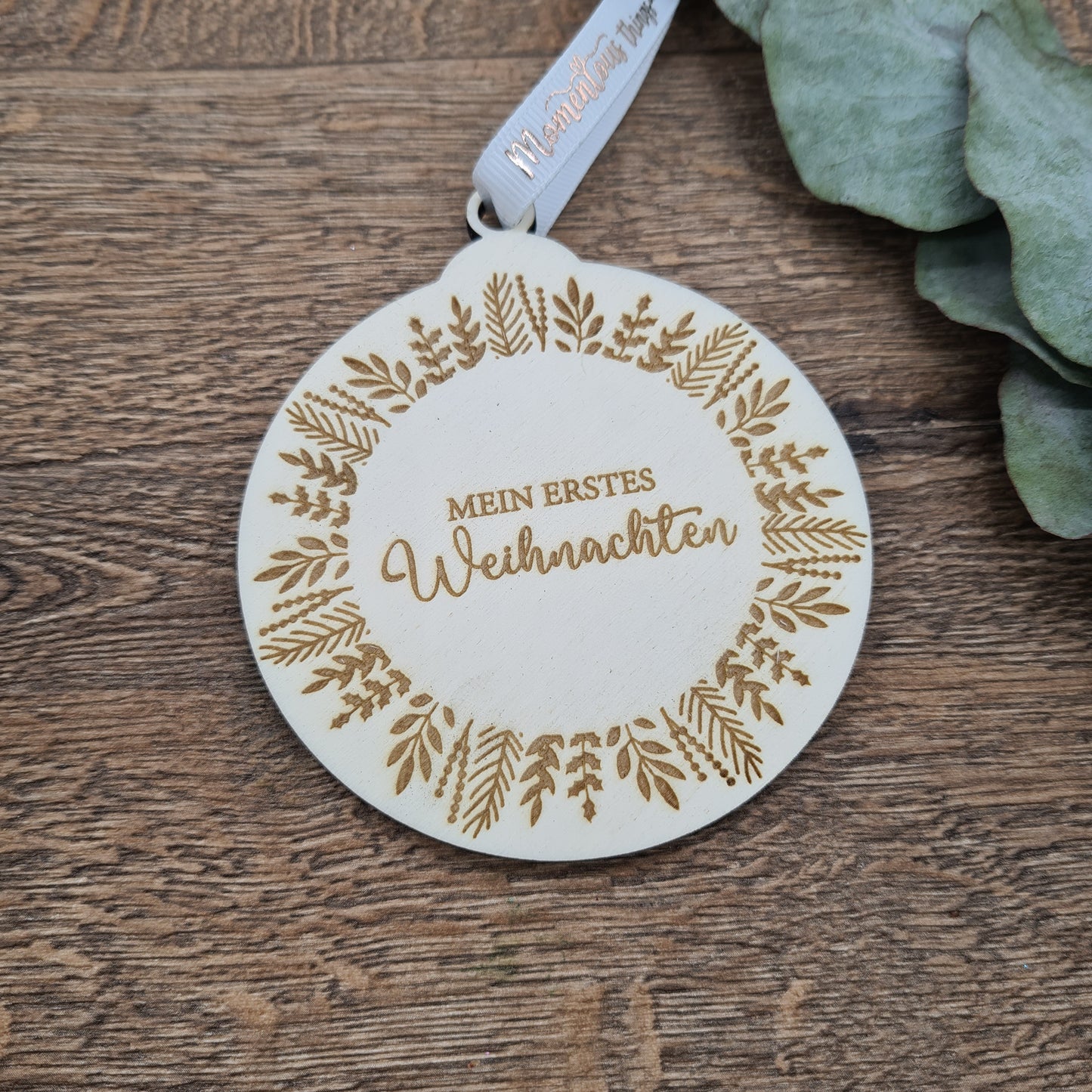 "Mein Erstes Weihnachten" Baby's 1. Weihnachtsfest, Weihnachtsbaumschmuck aus Holz