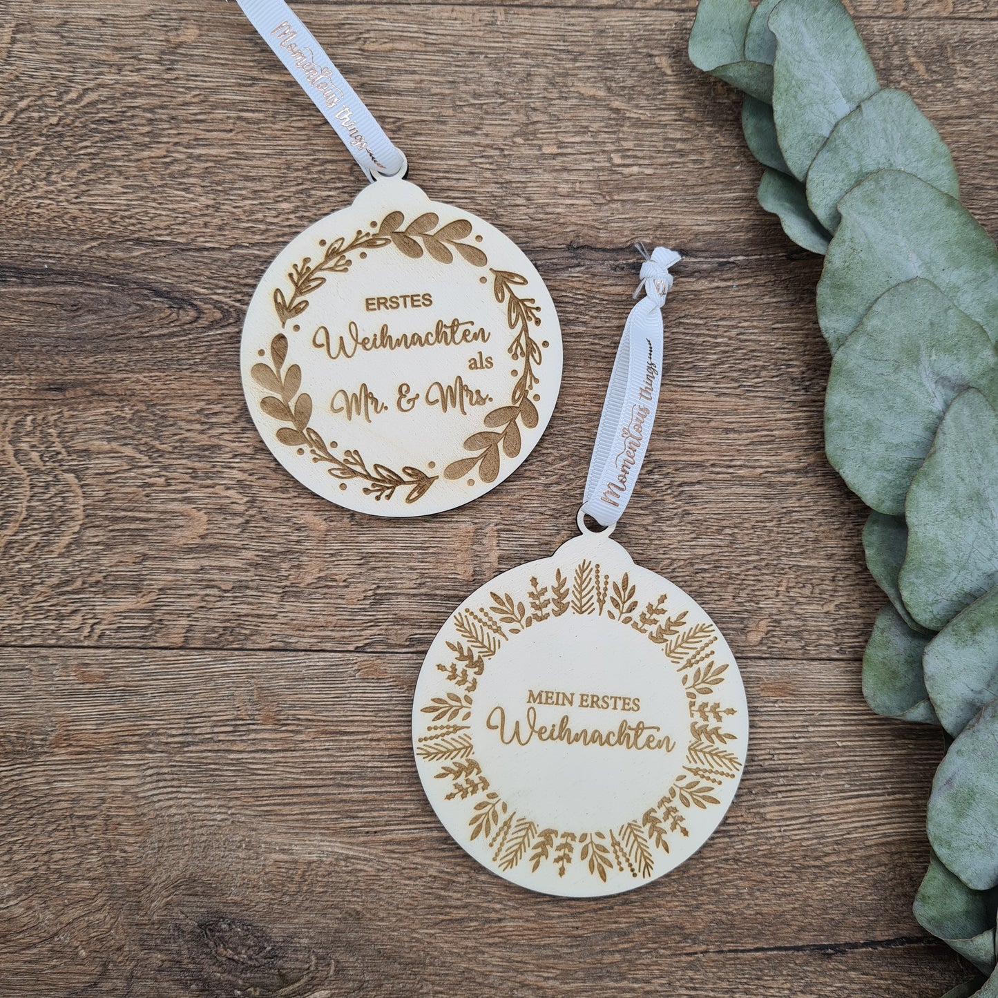 "Mein Erstes Weihnachten" Baby's 1. Weihnachtsfest, Weihnachtsbaumschmuck aus Holz