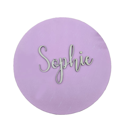 3D Holzname in moderner handgeschriebener Kalligraphie