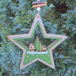 Charger et lire la vidéo dans la visionneuse de la Galerie, Large 3D Wood Christmas Tree Ornament with Hand-painted Winter Wonderland Scene
