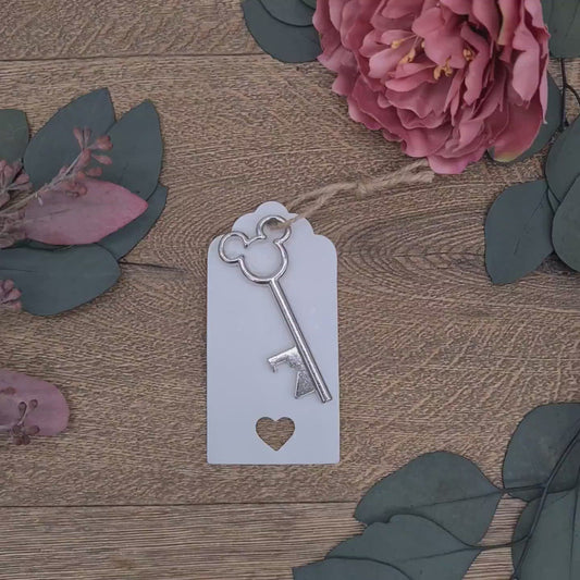 Mickey Keyring Key Bottle Opener Silver Guest Gift Favour Fairytale Wedding Party Name Card Promotional Gift