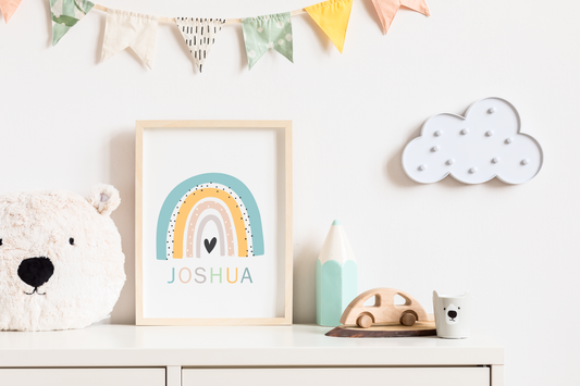 Rainbow Poster for Baby Boy Nursery