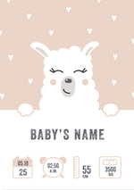 Load image into Gallery viewer, Baby birth poster with name, weight, date, time and length
