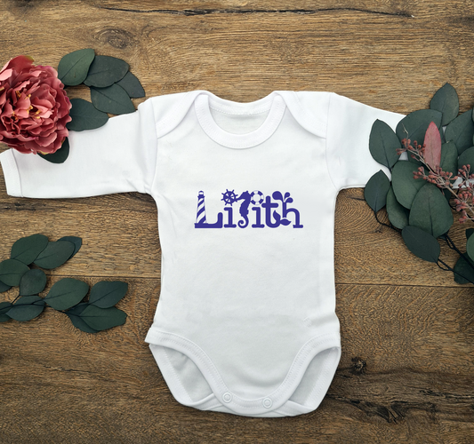 Nautical Baby Name Onesie