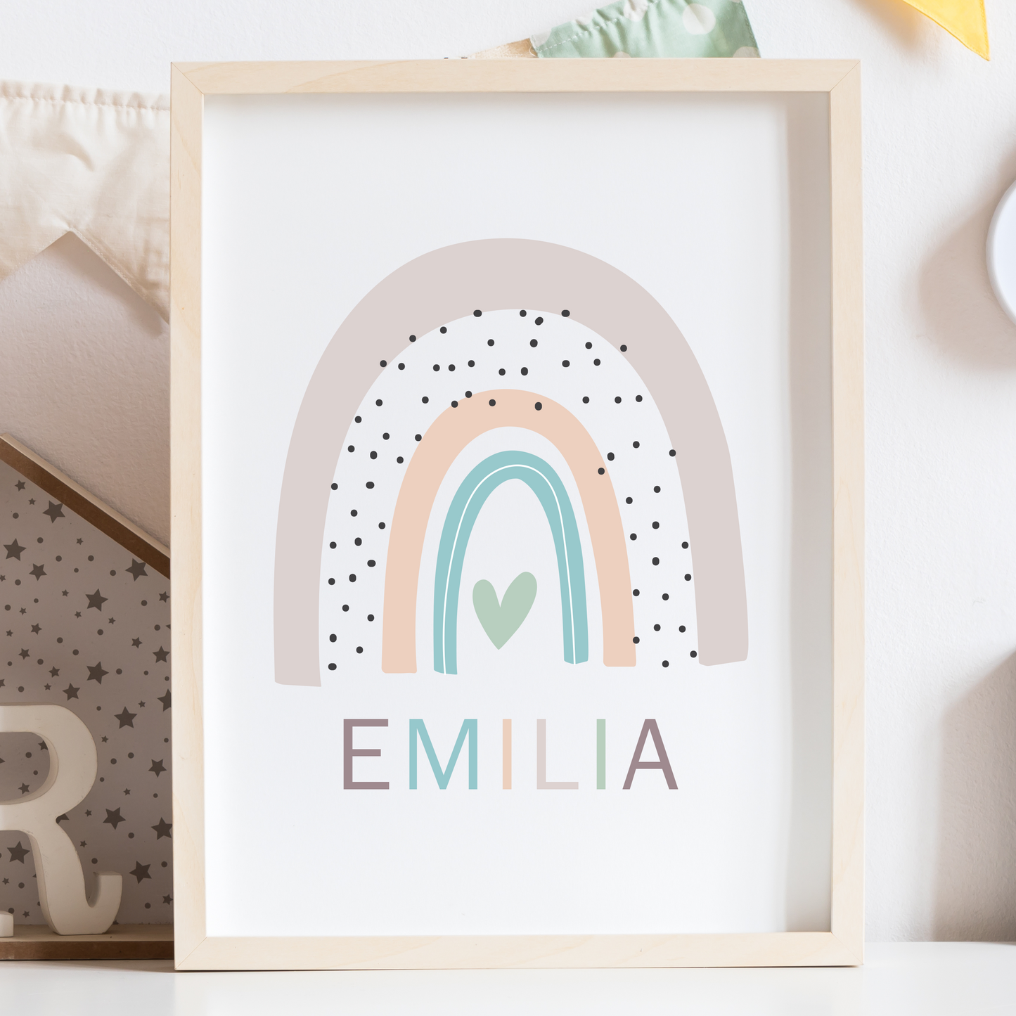 Rainbow Poster for Baby Girl Nursery