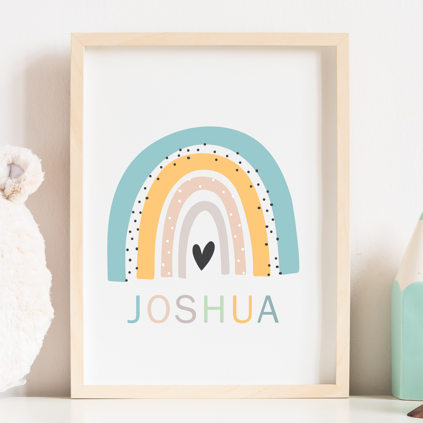 Rainbow Poster for Baby Boy Nursery