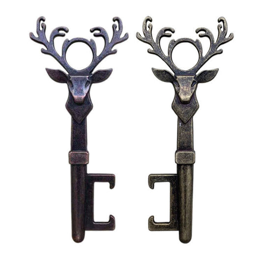 Reindeer Key Ring Bottle Opener Copper