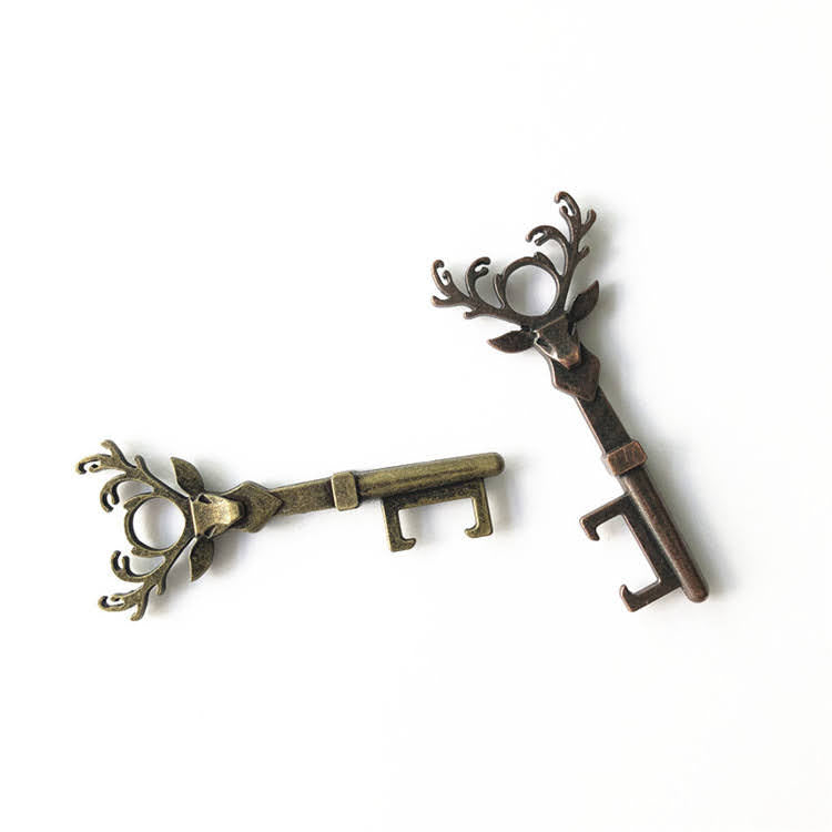 Reindeer Key Ring Bottle Opener Copper