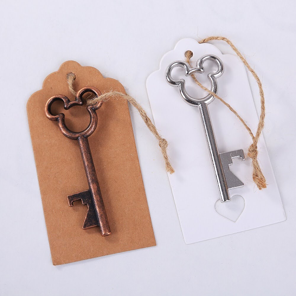 Mickey Keyring Key Bottle Opener Copper Guest Gift Favor Fairytale Wedding Party Name Card Promotional Gift