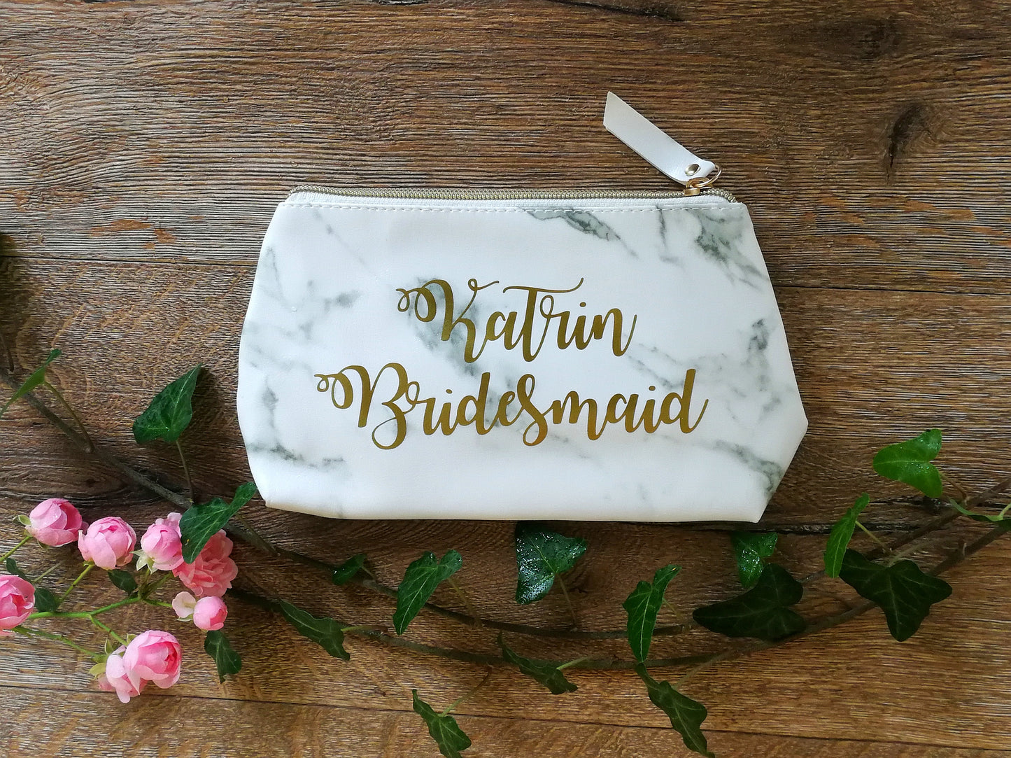 Marble Make Up Bag Personalised with Unique Colours