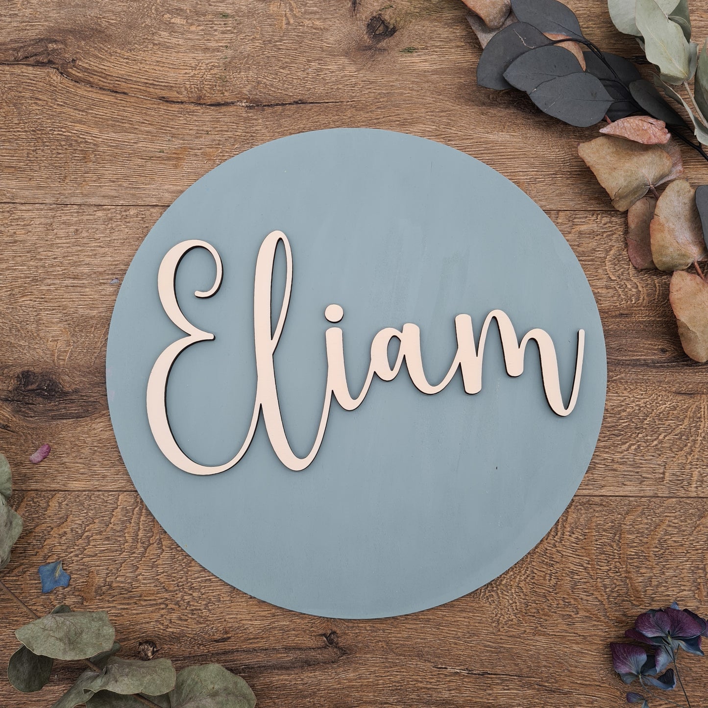 3D Wood Name in Modern Handwritten Calligraphy baby name wall 