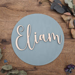 Load image into Gallery viewer, 3D Wood Name in Modern Handwritten Calligraphy baby name wall 
