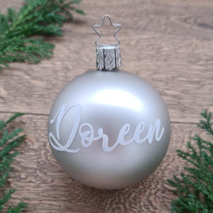 Mouth-Blown Glass Christmas Bauble in Silver or Gold