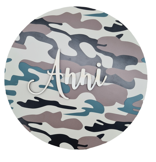 3D Holzname in moderner handgeschriebener Kalligraphie