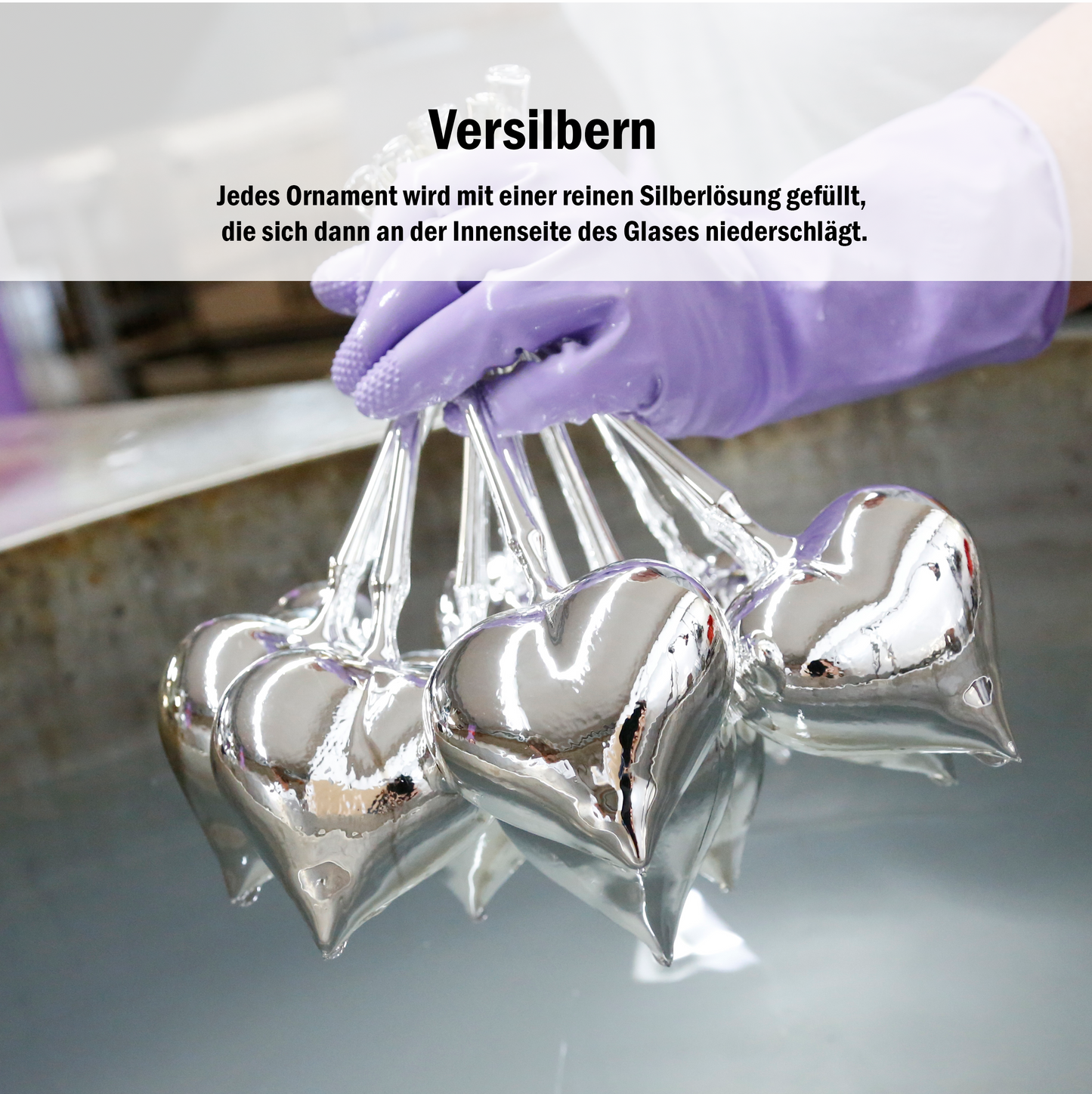 Echte handgeblasene Glaskugel in Champagner mit Wunschname in Rosegold, 6cm Weihnachtsschmuck.