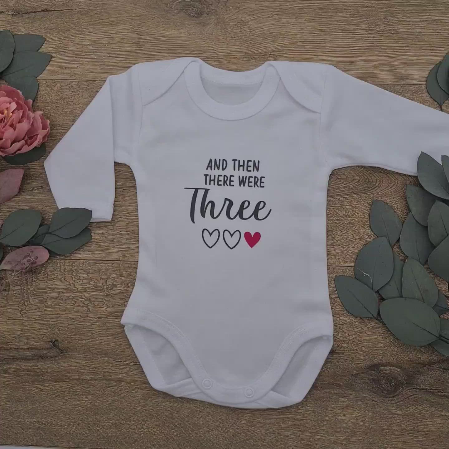 Pregnancy Announcement Onesie - "And then there were Three (3)"