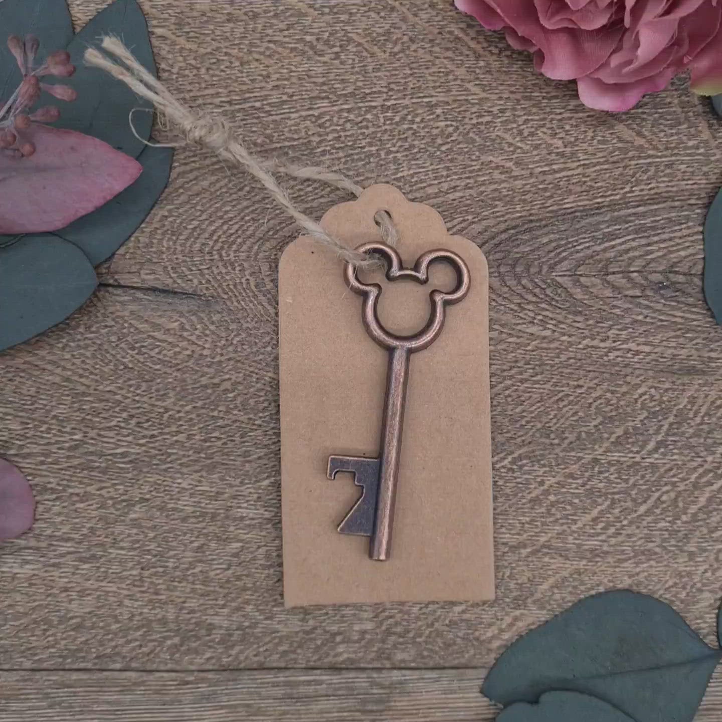 Mickey Keyring Key Bottle Opener Copper Guest Gift Favour Fairytale Wedding Party Name Card Promotional Gift