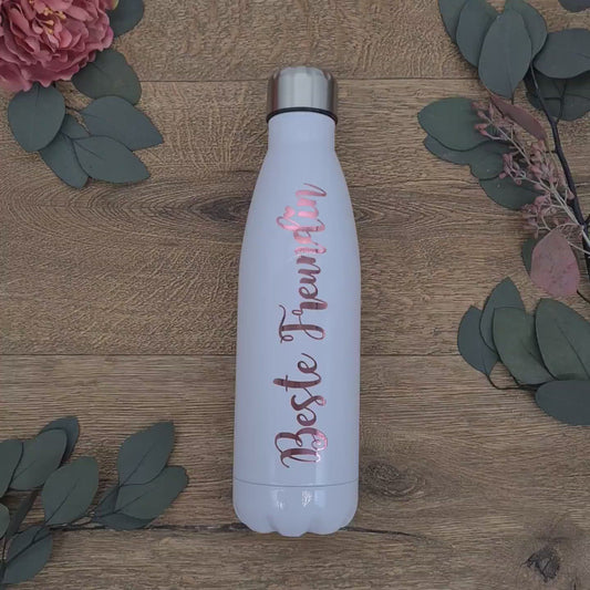 Rose Gold &  White Bottle For Best Friend "Beste Freundin"