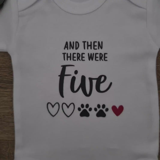 Pregnancy Announcement Onesie - "And then there were Five (5)"